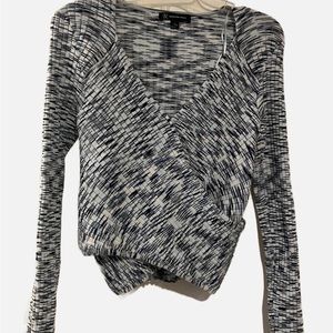 INC International Concepts v-neck crisscross pullover long-sleeve sweater
